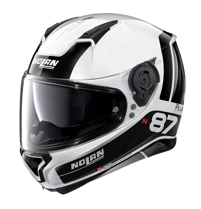 Nolan N87 Plus Distinctive 22 Motorcycle Full Face Helmet - White/Black