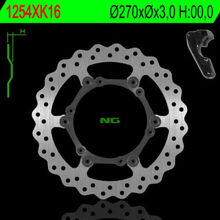 NG Oversize Rotor Kit 270mm Includes Bracket NG1254XK16