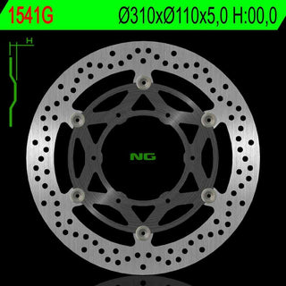 NG Premium Brake Rotor Alloy Centre NG1541G