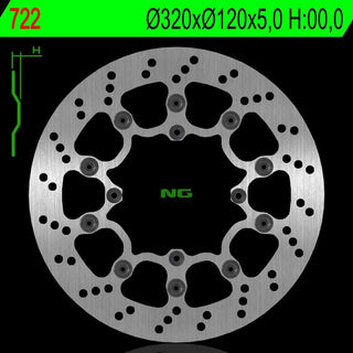 NG Premium Brake Rotor 320mm Rotor only NG722