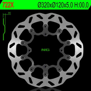 NG Premium Brake Rotor 320mm Wave type NG722X