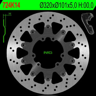 NG Oversize Rotor Kit 320mm Includes Bracket NG724K14