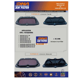 DNA KTM DUKE 125-390 17-23 390 ADV 20-23 HUSQ. VIT-SVARTPILEN 401 S2 AIR BOX COVER