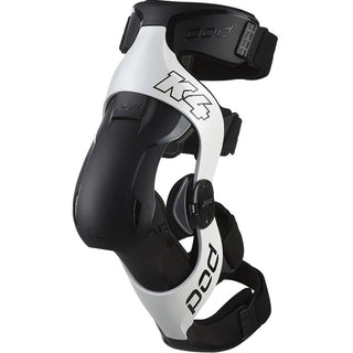 Pod K4 2.0 Motocross Dirt Bike Protection Racing Left Knee Brace - White/Black