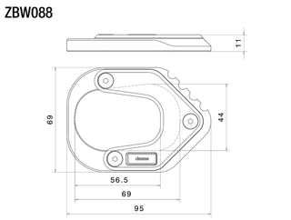 Rizoma Kick Stand Base Extension ZBW088B