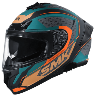 SMK Typhoon RD1 (MA287) Helmet - Matt Black Green Orange