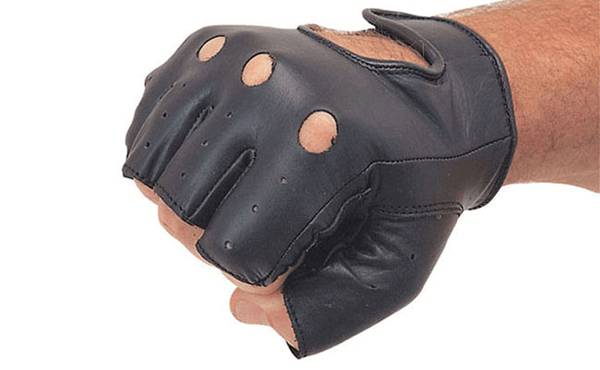 Rjays Leather Fingerless Gloves - Black