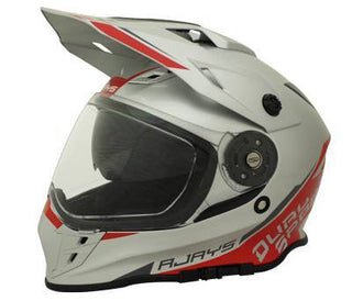 Rjays Dakar II Helmet - Gloss Silver/Red