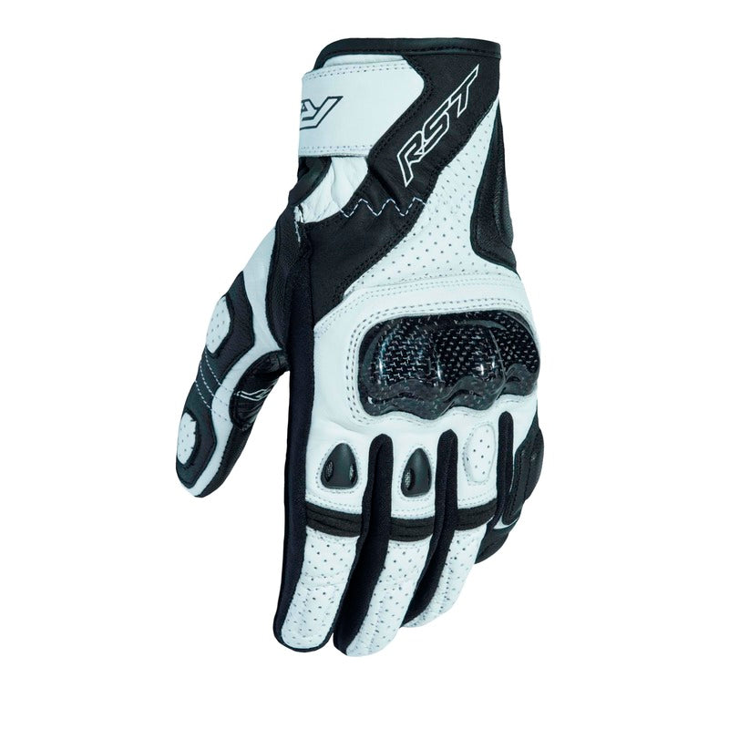 RST Stunt III CE Motorcycle Gloves   - Black/White
