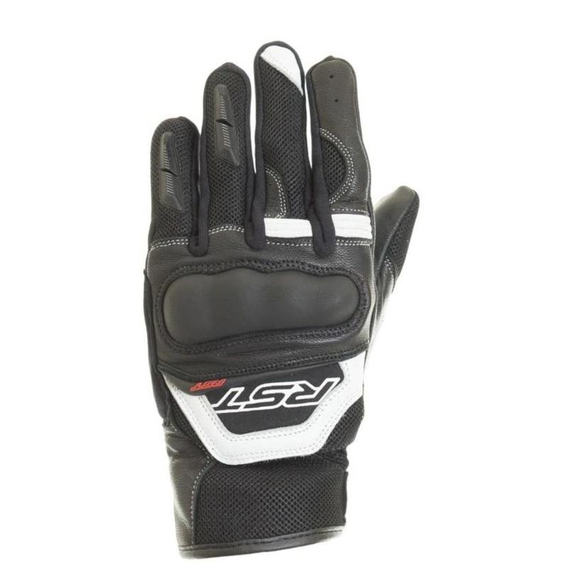 RST Urban Air CE Black Vented Motorcycle Gloves - Black/White