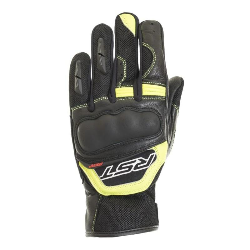 RST Urban Air CE Black Vented Motorcycle Gloves - Fluro Green