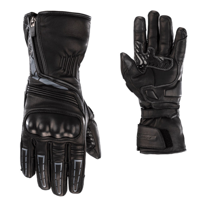 RST Storm 2 CE Leather Waterproof Motorcycle Gloves - Black