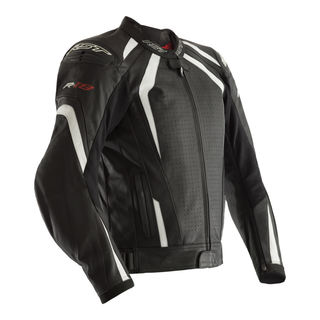 RST R-18 CE Leather Jacket - Black/White