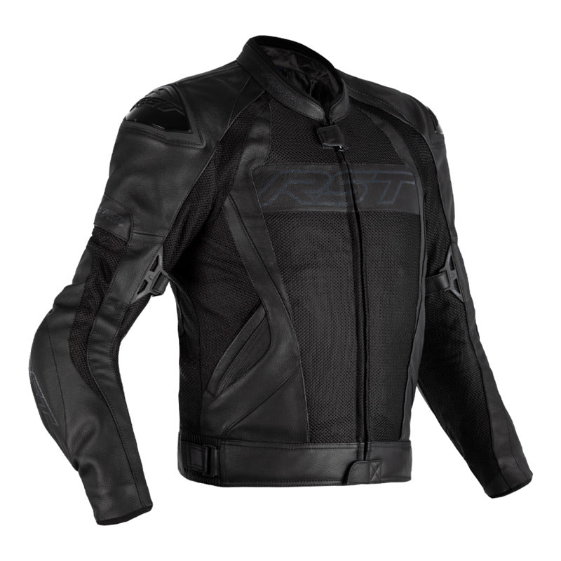 RST Tractech Evo 4 Vented Motorcycle Leather Jacket - Black