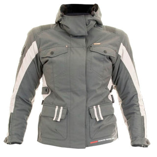 RST Ladies Ellie II Waterproof Motorcycle Hooded Jacket - Silver