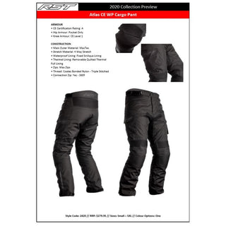 RST Atlas CE Waterproof Cargo Pants - Black