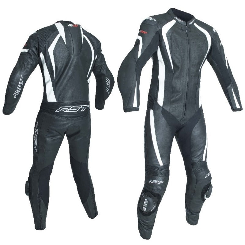 RST R-18 1 Piece Leather Suit - Black/White