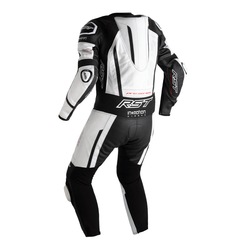 RST Pro Series CE Leather One Piece Race Suit - White/Black