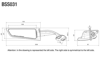 Rizoma Stealth Left & Right Mirrors Pair For CBR1000RR-R - Silver