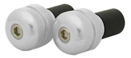 Tarmac Bar Ends Knurled 21mm Long - Silver
