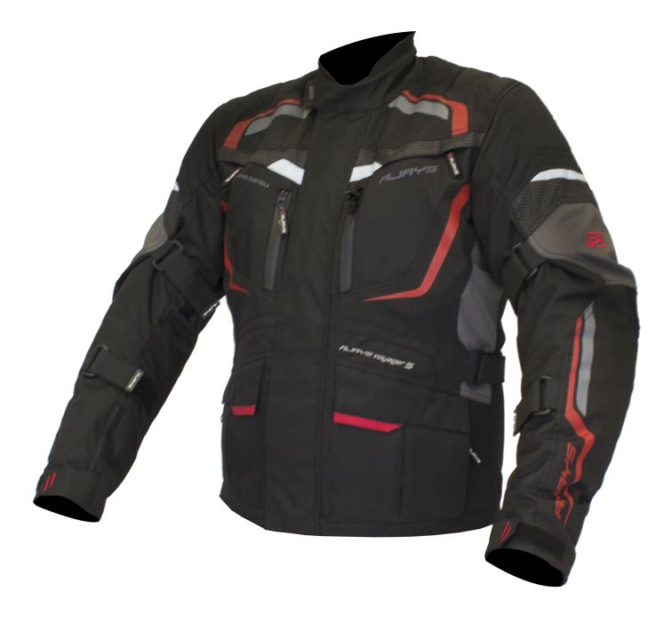 Rjays Voyager V Men's Textile Jacket - Black/Red