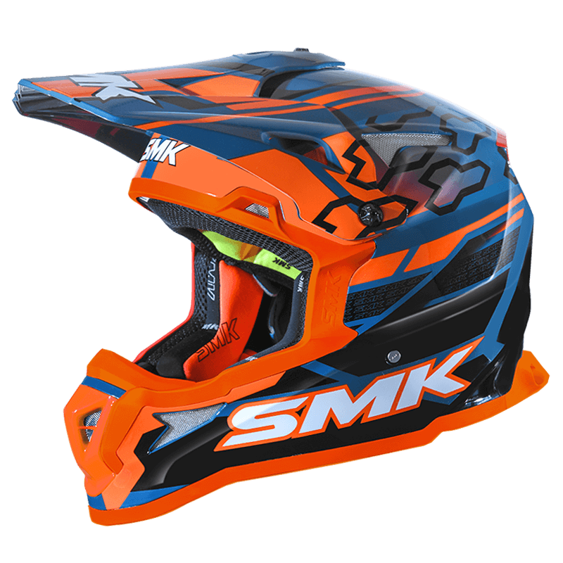 SMK Allterra Tribou (MA527) Helmet - Matt Blue Matt Black Orange