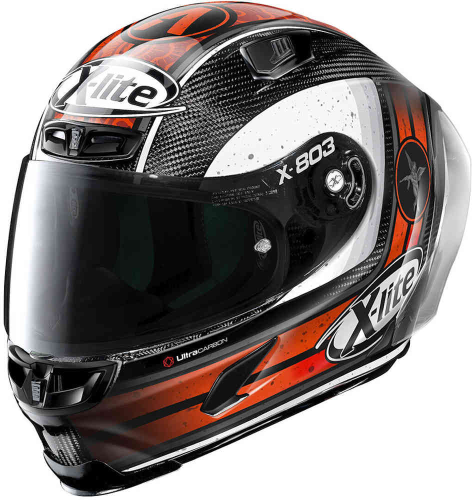 X-Lite X-803 Rs Canet Carbon Helmet - Orange/White