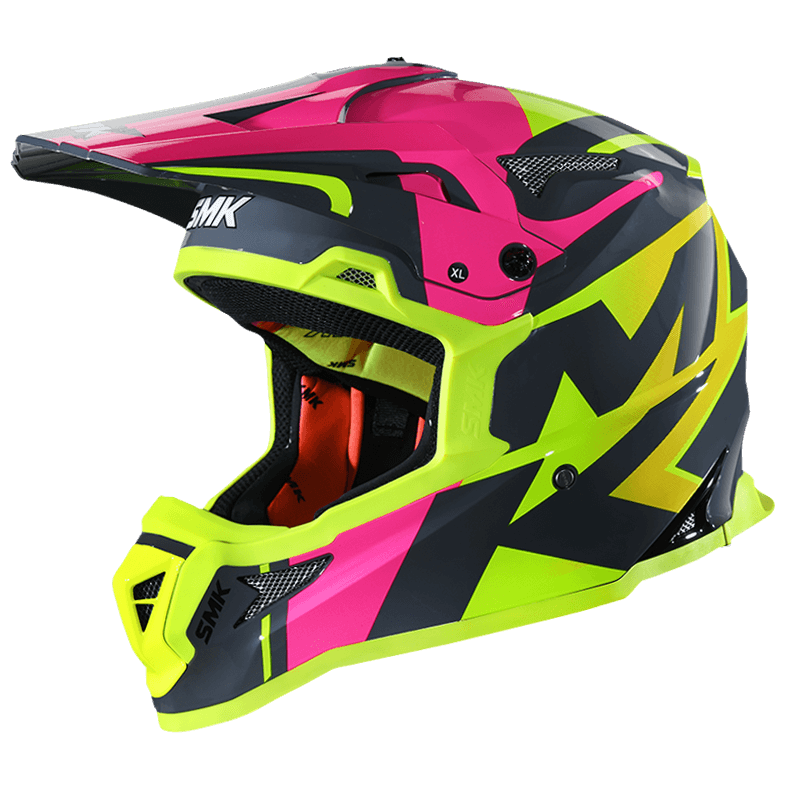 SMK Allterra X-Power (GL649) Helmet - Grey Yellow Pink