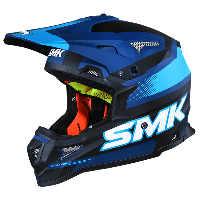 SMK Allterra X-Throttle (MA525) Helmet - Matt Blue Black Blue