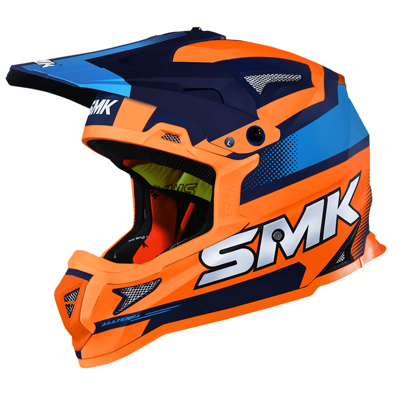 SMK Allterra X-Throttle (MA575) Helmet - Matt Blue Orange Blue