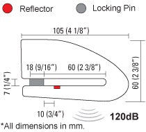Xena XX15 Motorcycle Disc-Lock Alarm (Auto-Arming 14mm Locking Pin 120dB Alarm)