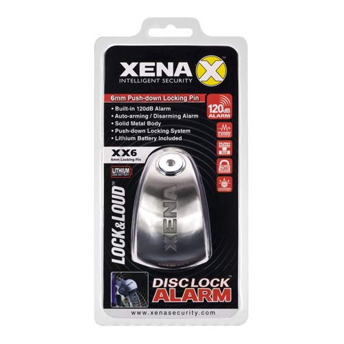 Xena XX6 Motorcycle Alarmed Disc Lock - Stainless Steel
