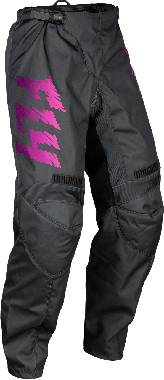 Fly Racing 2024 F-16 Youth Pants - Grey Charcoal Pink