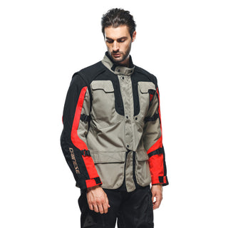 Dainese Alligator Tex Jacket - Walnut/Black/Lava-Red