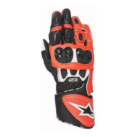 Alpinestars Gloves GP Plus R Leather Black/White/Fluro Red - MotoHeaven