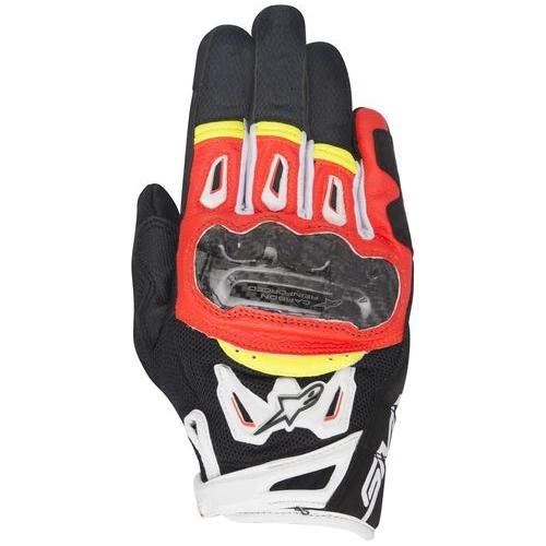 Alpinestars Gloves SMX 2 Air V2 Carbon Black/Fluro Red - MotoHeaven