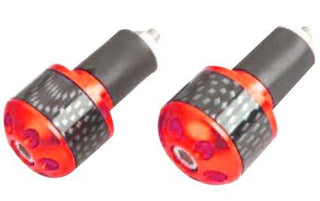 Tarmac Bar Ends Carbon Print 25mm Long - Red