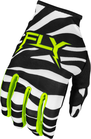 Fly Racing 2024 Lite Uncaged Gloves - Black White Neon Green