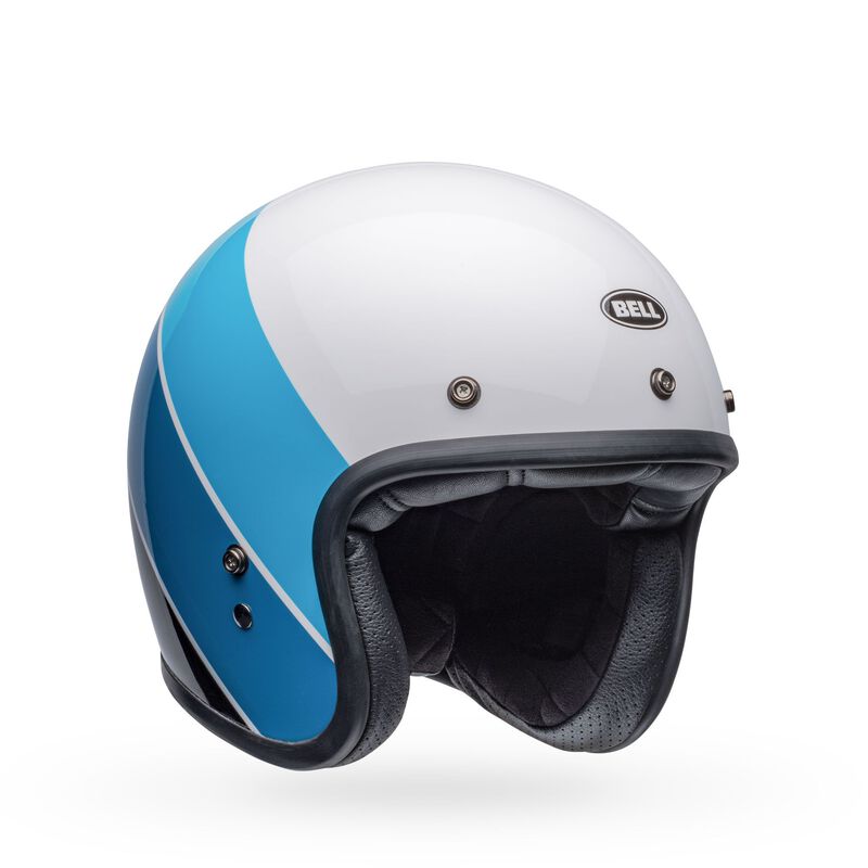 Bell Custom 500 Helmet - Riff White/Blue