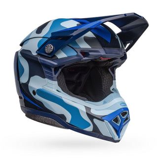 Bell Moto-10 Spherical Helmet - Ferrandis Mechant Matte/Gloss Dark Blue/Light Blue