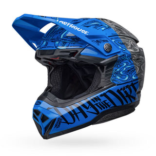 Bell Moto-10 Spherical Helmet - Fasthouse DITD 23 LE Matt Glossy Blue/Grey