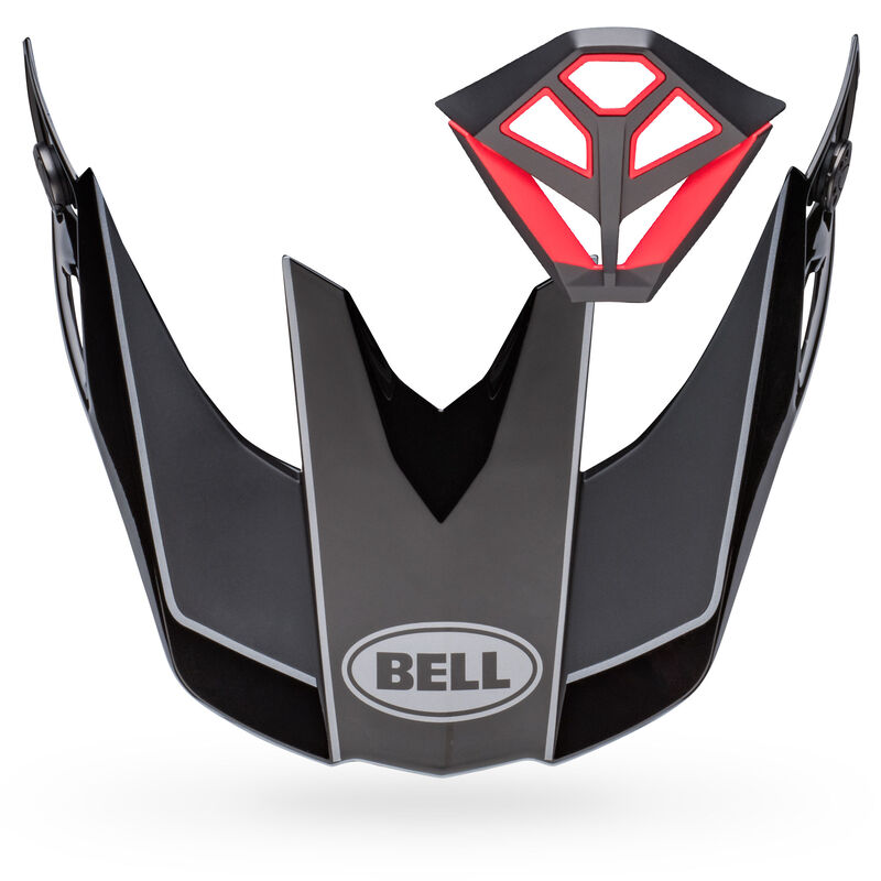 Bell Moto-10 Peak Mouthpiece Kit - Rhythm Matt Gloss Black/Silver