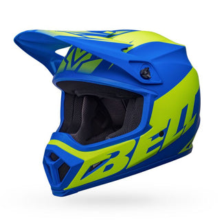 Bell MX-9 MIPS Disrupt Helmet - Matt Classic Blue/Hi-Viz Yellow