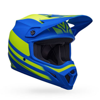 Bell MX-9 MIPS Disrupt Helmet - Matt Classic Blue/Hi-Viz Yellow