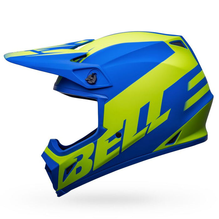 Bell MX-9 MIPS Disrupt Helmet - Matt Classic Blue/Hi-Viz Yellow