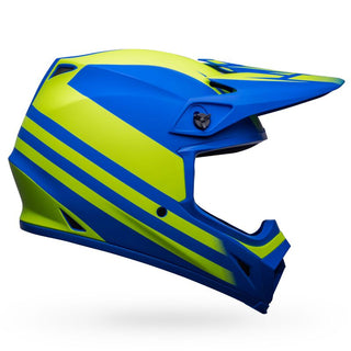 Bell MX-9 MIPS Disrupt Helmet - Matt Classic Blue/Hi-Viz Yellow