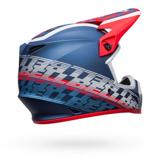 Bell MX-9 MIPS Helmet - Offset Matte Metallic Blue/White