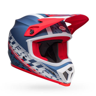 Bell MX-9 MIPS Helmet - Offset Matte Metallic Blue/White