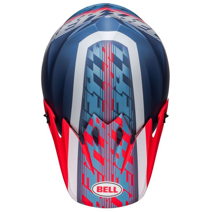 Bell MX-9 MIPS Helmet - Offset Matte Metallic Blue/White