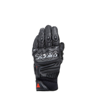 Dainese Carbon 4 Short Leather Gloves - Black/Black